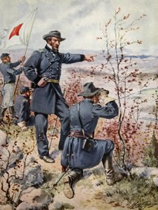 El General Sherman en la Montaña Kenesaw durante la Batalla del Paso de Allatoona, 4 de octubre de 1864 de Henry Alexander Ogden